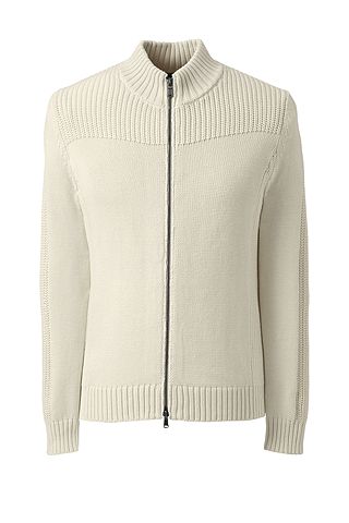 Cotton Drifter Zip-front Cardigan Sweater 484467: White Canvas