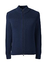 Cotton Drifter Zip-front Cardigan Sweater 484467: Midnight Sky Heather