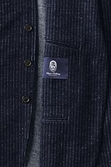 Blended Wool Jersey Sportcoat 486544: Navy Pinstripe