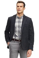 Blended Wool Jersey Sportcoat 486544: Charcoal