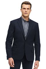 Stretch Tweed Sportcoat 486545: Navy