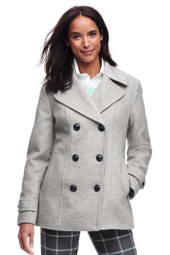 Women's Insulated Wool Peacoat from Lands' End