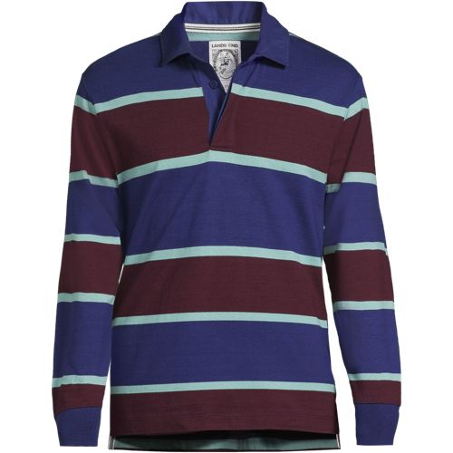 Men's Long Sleeve Stripe Rugby Shirt | Lands' End