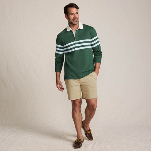 Lands' End Authentic Rugby XL ラガーシャツ Men's Long Sleeve Stripe Rugby Shirt | Lands' End