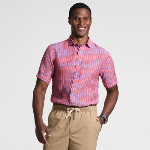 Men's Traditional Fit Short Sleeve Linen Shirt | Lands' End