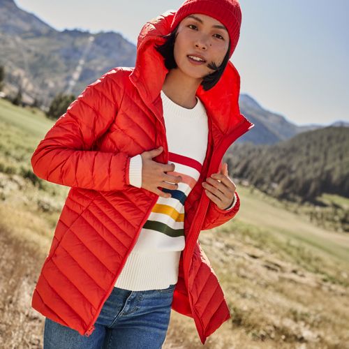 Women's Wanderweight Packable Down Hooded Long Jacket