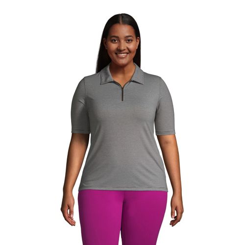 Women's Plus Size Moisture Wicking UPF Sun Elbow Sleeve Zip Front
