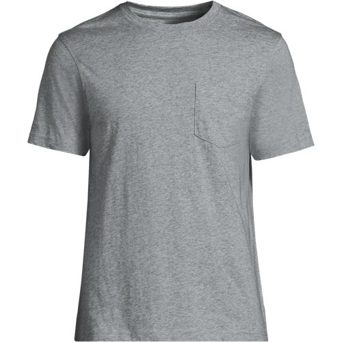 ★DRAW FIT★ Crack Circle Crest Supima Short Sleeve T-Shirt Lands' End Mens Short Sleeve Supima Tee with Pocket Radiant
