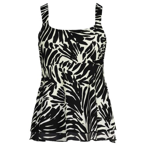 Women's Adjustable Scoop Neck Flutter Tankini Top | Lands' End