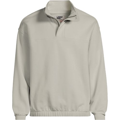 Men's Long Sleeve French Terry Vintage Wash Quarter Zip | Lands' End