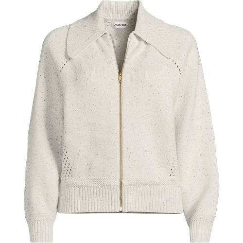 Women's Plus Size Drifter Large Collar Zip Front Cardigan Sweater