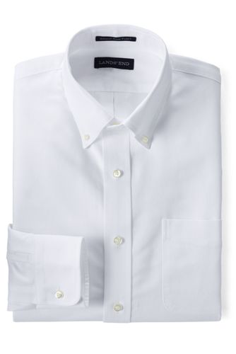 lands end mens white dress shirts