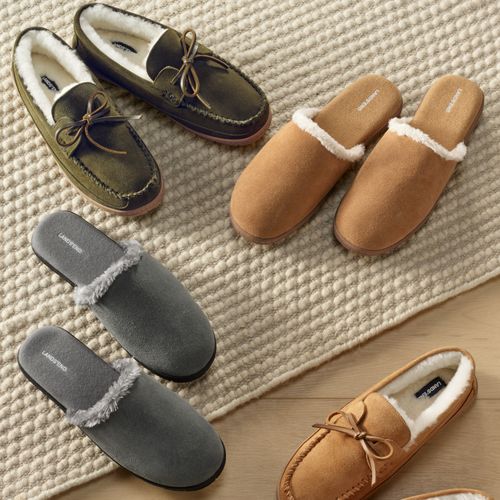 Lands end mens moccasin slippers on sale