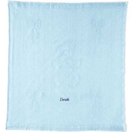 Scottish Lace Bear Baby Blanket - primary