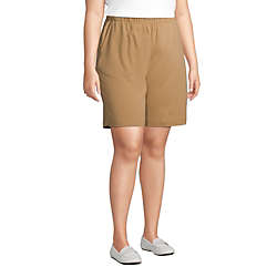 Women's Plus Size Sport Knit High Rise Elastic Waist Pull On Shorts, alternative image