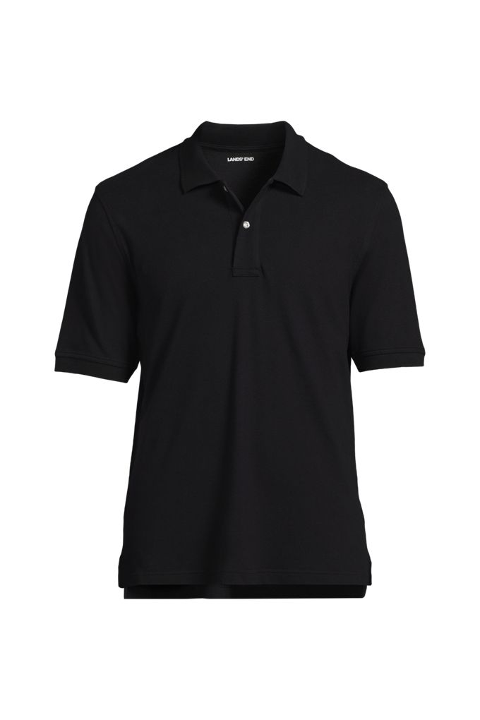 Men's Banded Short Sleeve Mesh Polo - Lands' End - Black - M