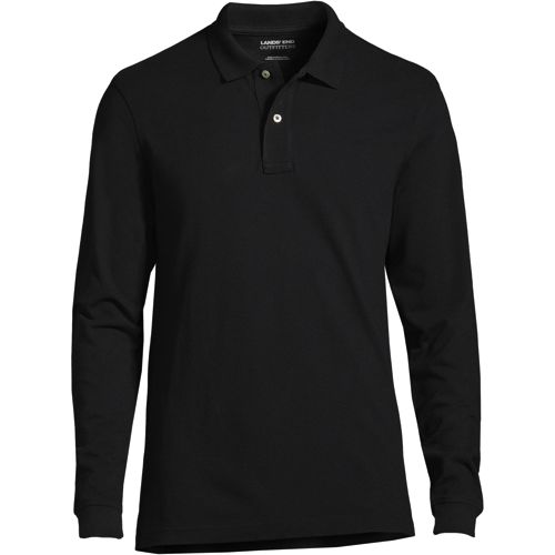 Men's Custom Embroidered Logo Long Sleeve Mesh Polo Shirt
