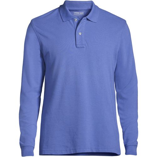 Men's Custom Embroidered Logo Long Sleeve Mesh Polo Shirt