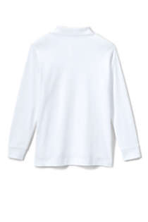School Uniform Kids Long Sleeve Interlock Polo Shirt, Back