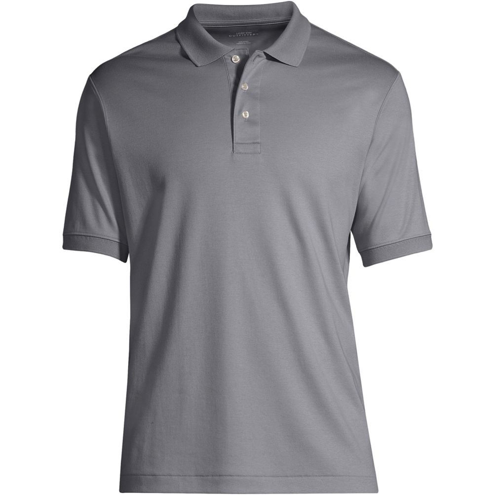 School Uniform Men's Banded Short Sleeve Pima Polo | Lands' End