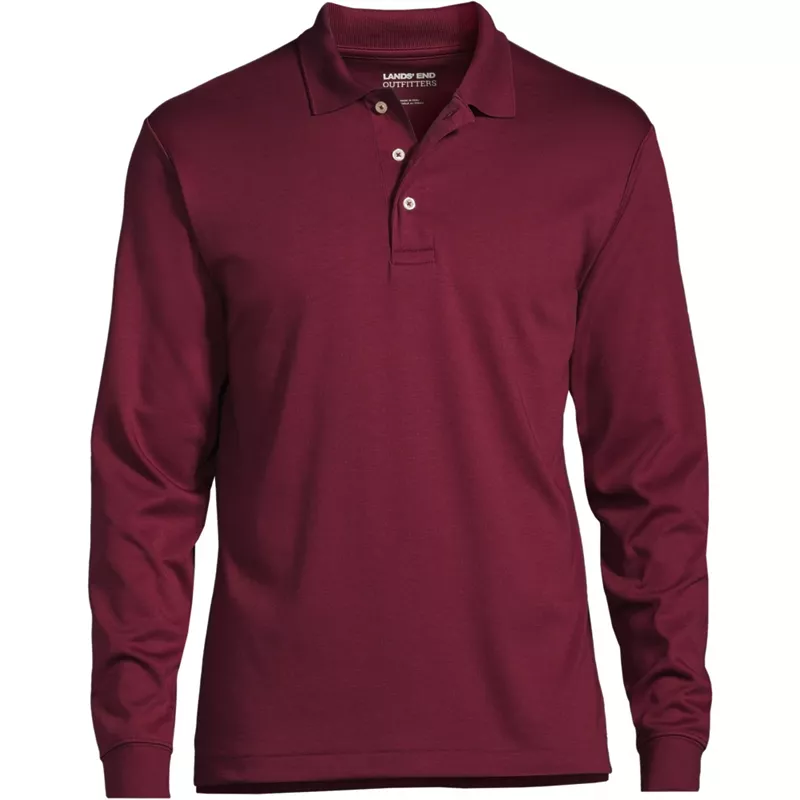 School Uniform Men's Big Signature Supima Long Sleeve Polo Shirt, Front