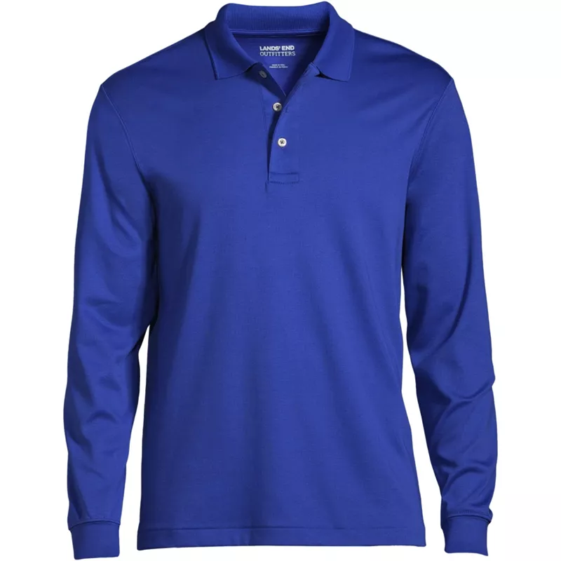 School Uniform Men's Signature Supima Long Sleeve Polo Shirt, Front