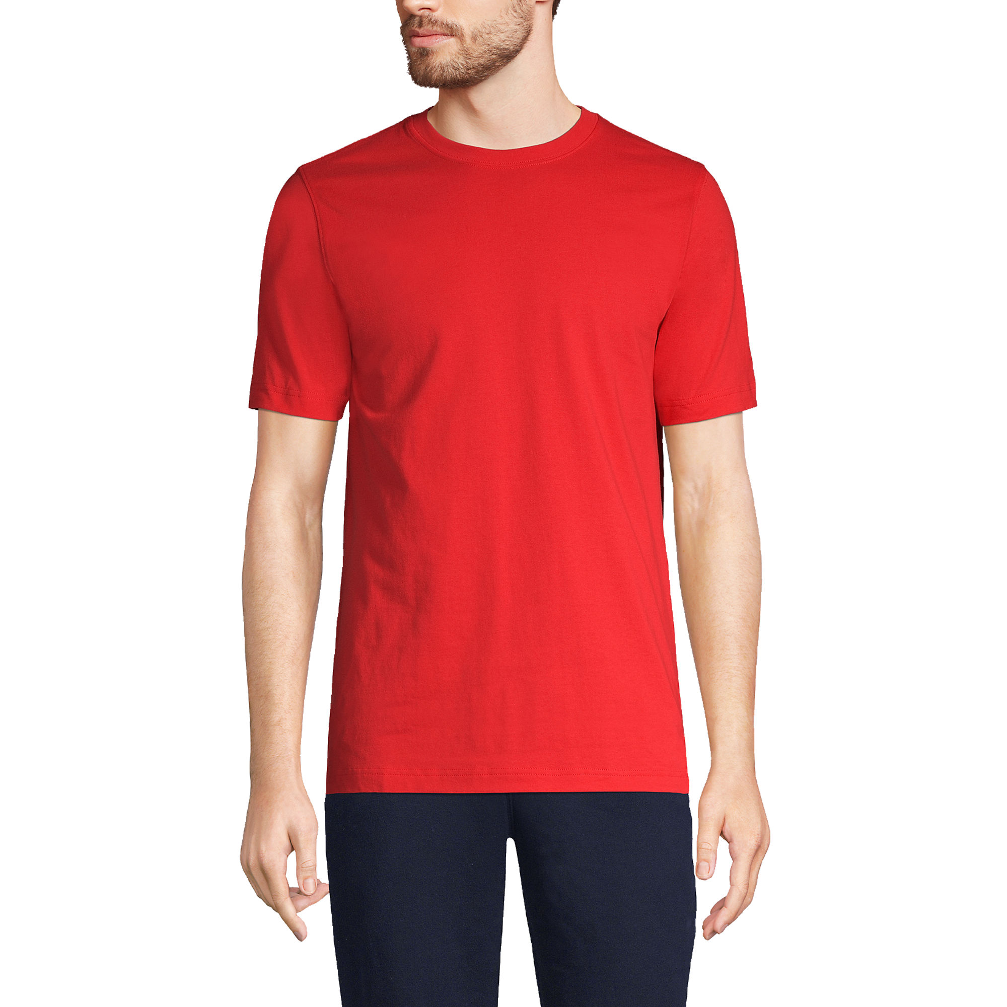 Lands End Men's Super-T Short Sleeve T-Shirt (Daylily Orange in various sizes)