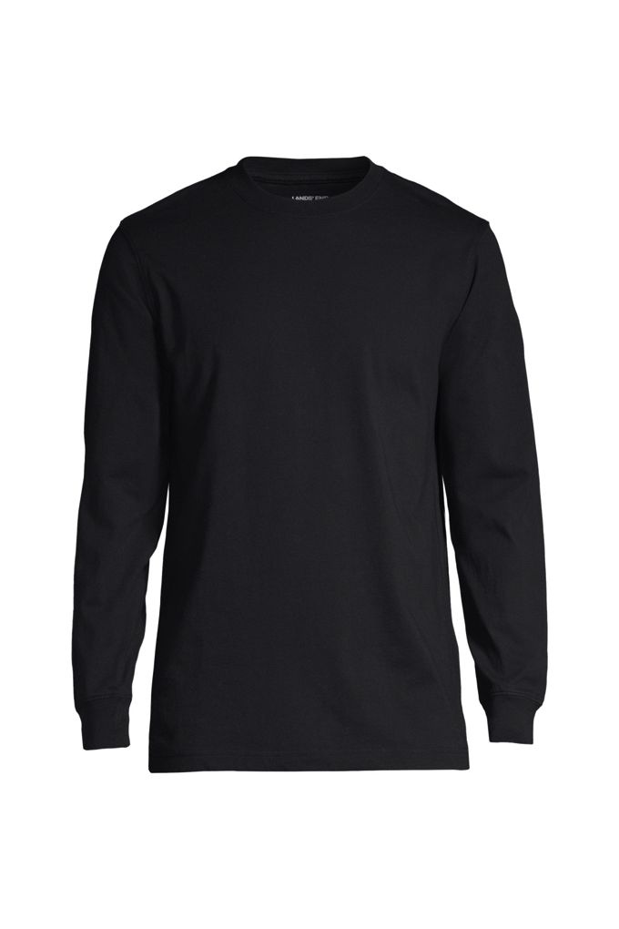 Men's Big and Tall Super-T Long Sleeve T-Shirt - Lands' End - Black - 2XLT
