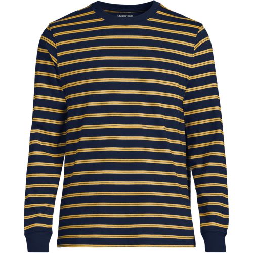 Super-T Long Sleeve T-shirt, Men, size: XL, regular, Blue, Cotton, by Lands' End