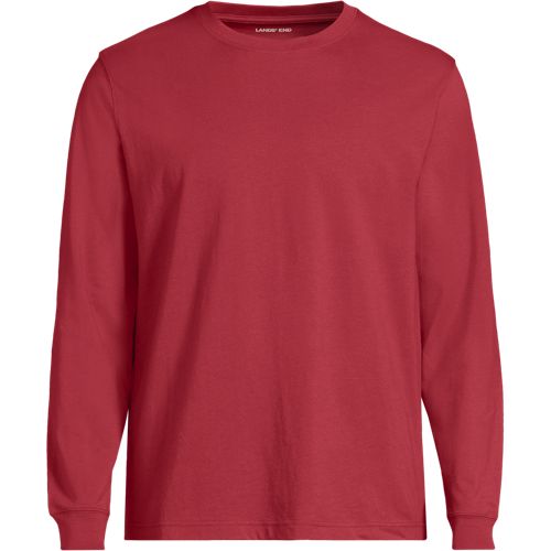 Super-T Long Sleeve T-shirt, Men, size: M, regular, Brown, Cotton, by Lands' End