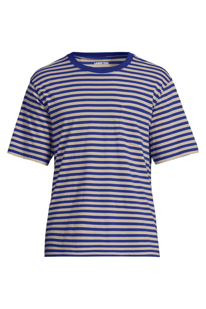 Men's Super-T Short Sleeve T-Shirt with Pocket - Lands' End - Blue - M