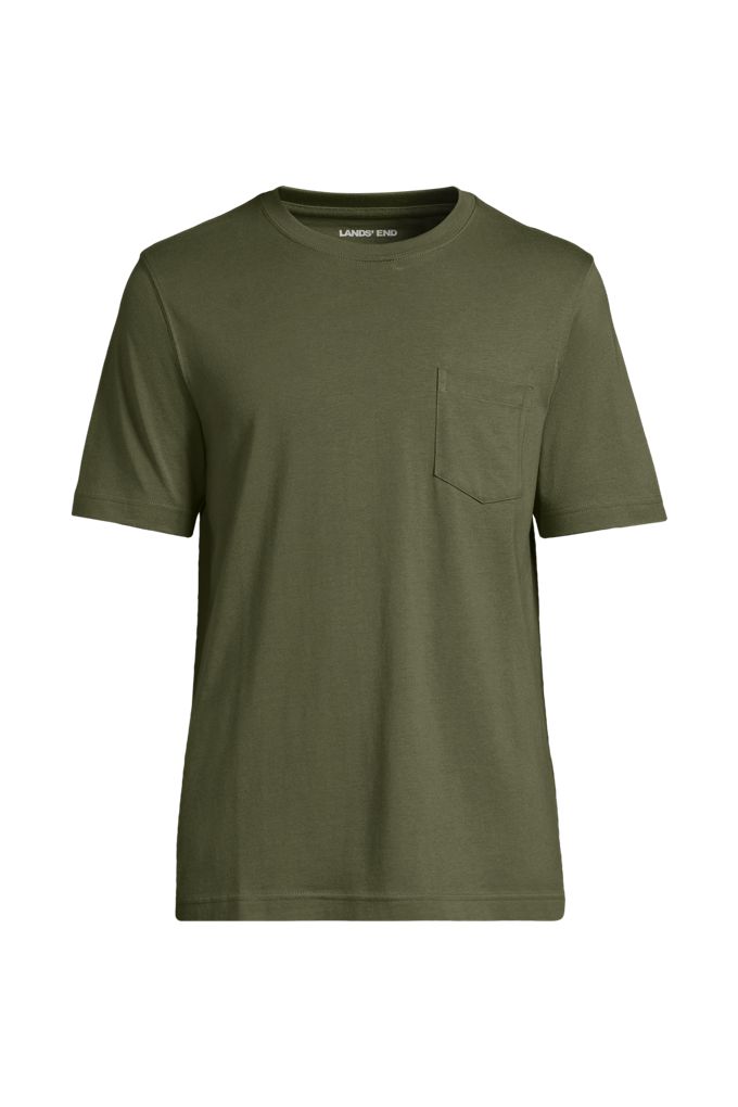 Lands' End Men's Tall Super-t Short Sleeve T-shirt With Pocket In Green
