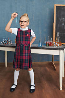 School Uniform Girls Uniform Plaid Jumper   , alternative image