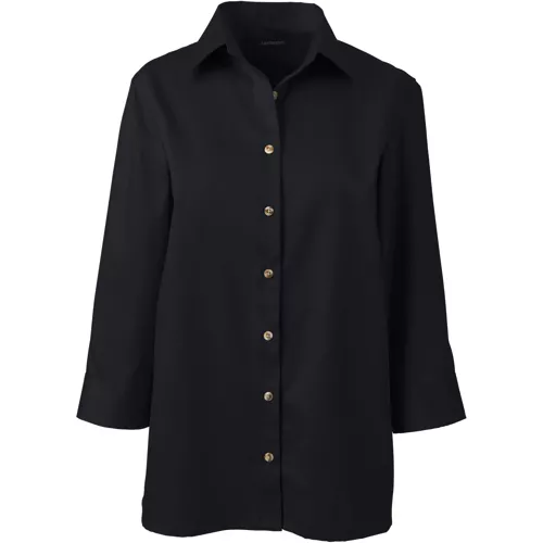 School Uniform Women's 3/4 Sleeve Performance Twill Shirt, Front