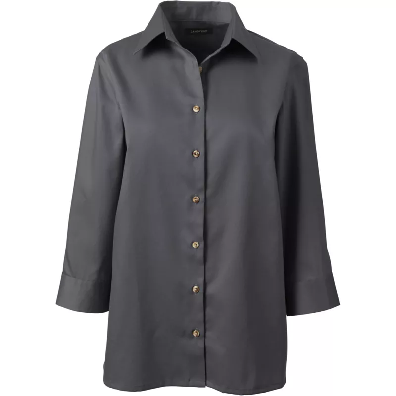 Women's 3/4 Sleeve Performance Twill Shirt, Front