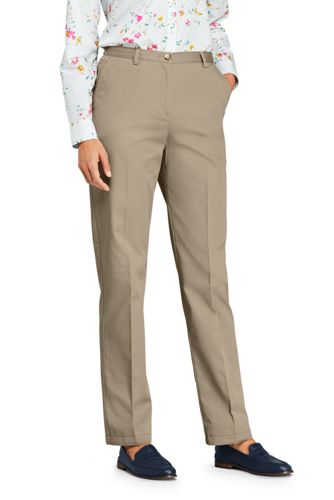 Women's High Waisted Chinos with Back-elastic 
