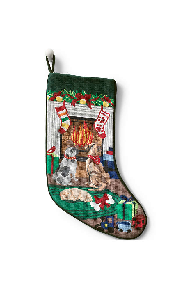 Needlepoint Personalized Christmas Stocking, Front