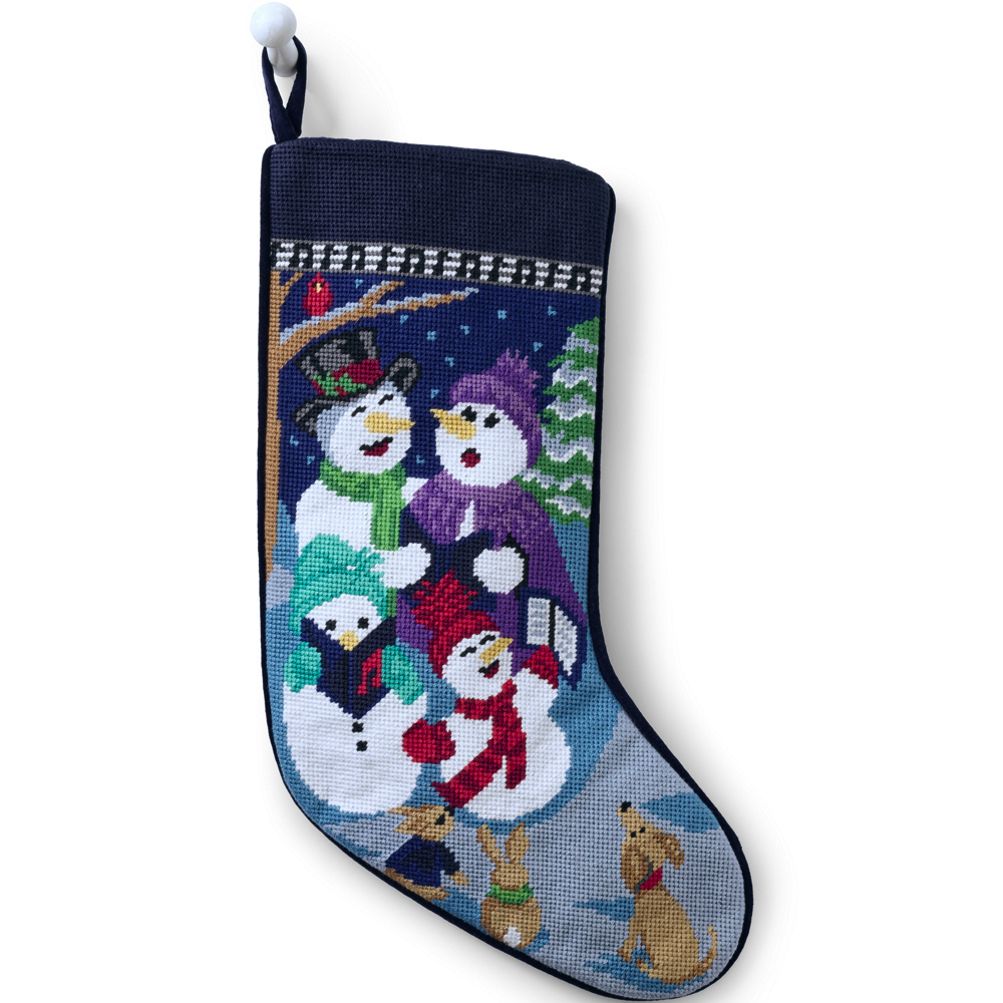 Personalized Needlepoint Christmas Stocking - Embroidered Family