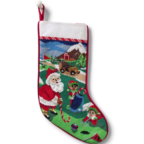 Needlepoint Christmas Stocking from Lands' End  Needlepoint christmas  stockings, Christmas stockings personalized, Needlepoint christmas