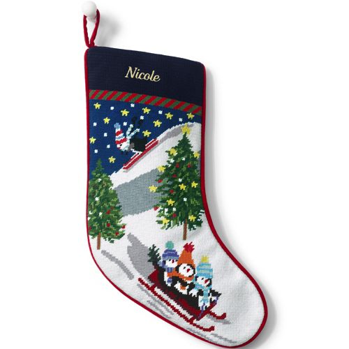 Lands' End Needlepoint Personalized Christmas Stocking