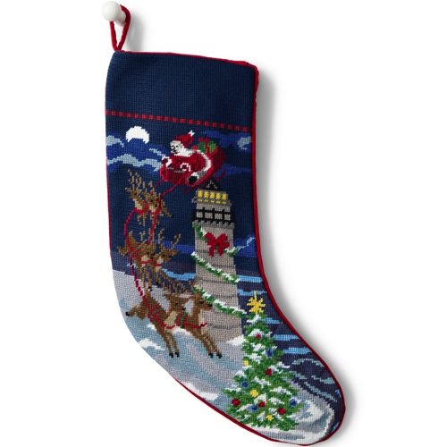 Lands' End Needlepoint Personalized Christmas Stocking