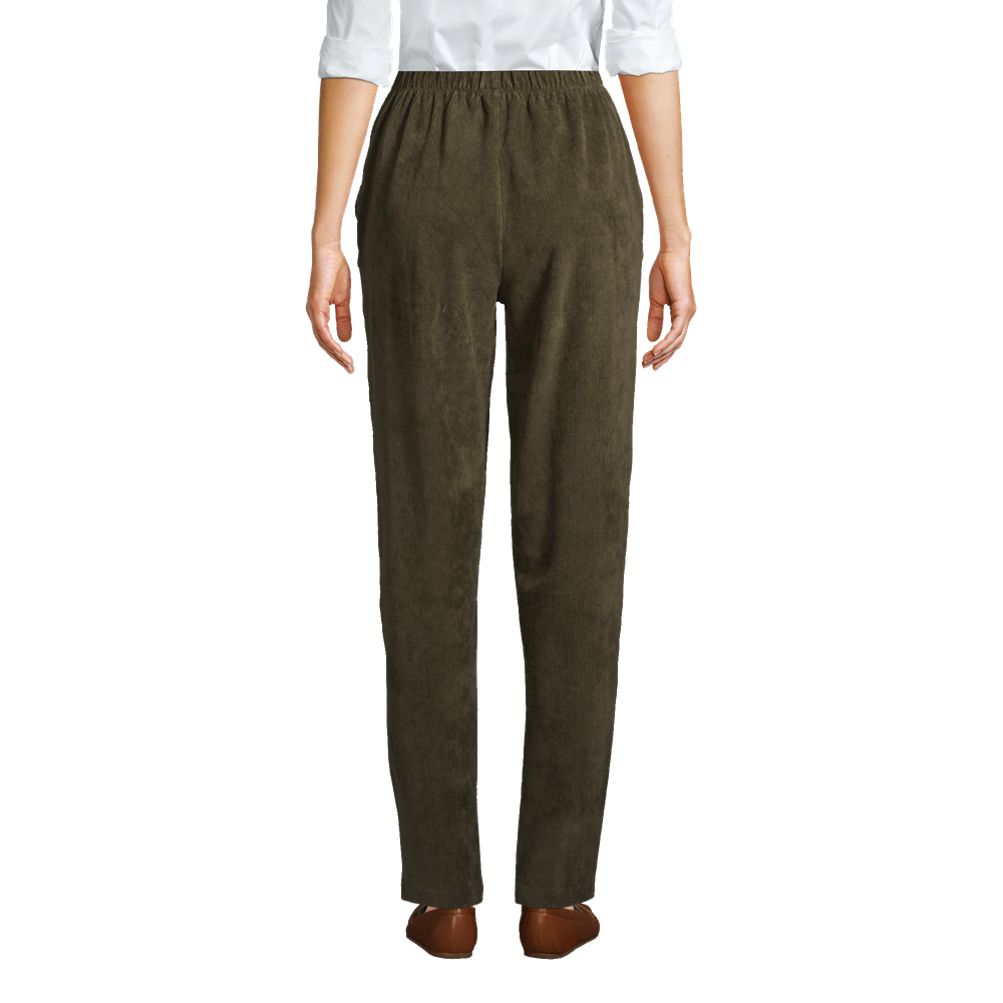 Women's Sport Knit High Rise Corduroy Elastic Waist Pants | Lands' End