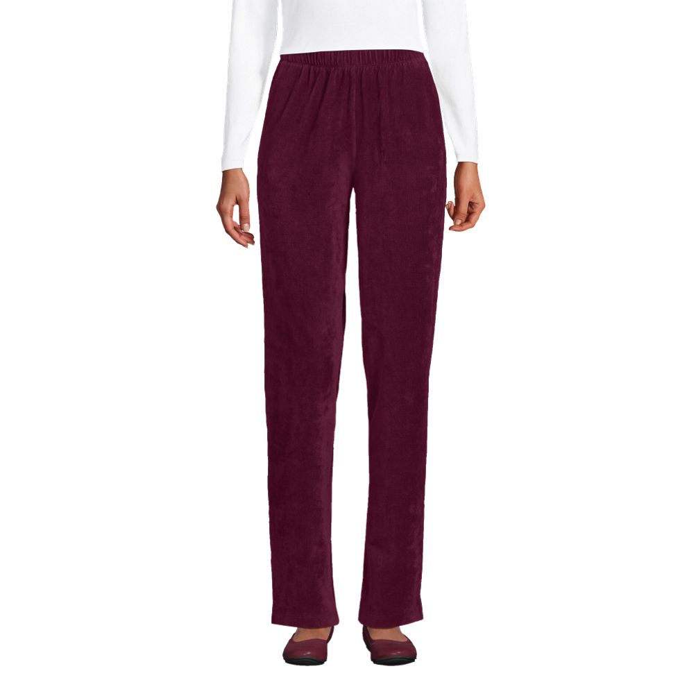 Lands' End Women's Petite Sport Knit High Rise Corduroy Elastic Waist Pants  - ShopStyle