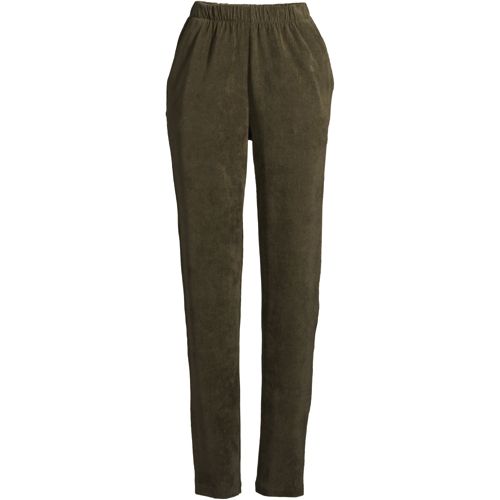 Women's Plus Size Sport Knit High Rise Corduroy Elastic Waist Cargo Pants