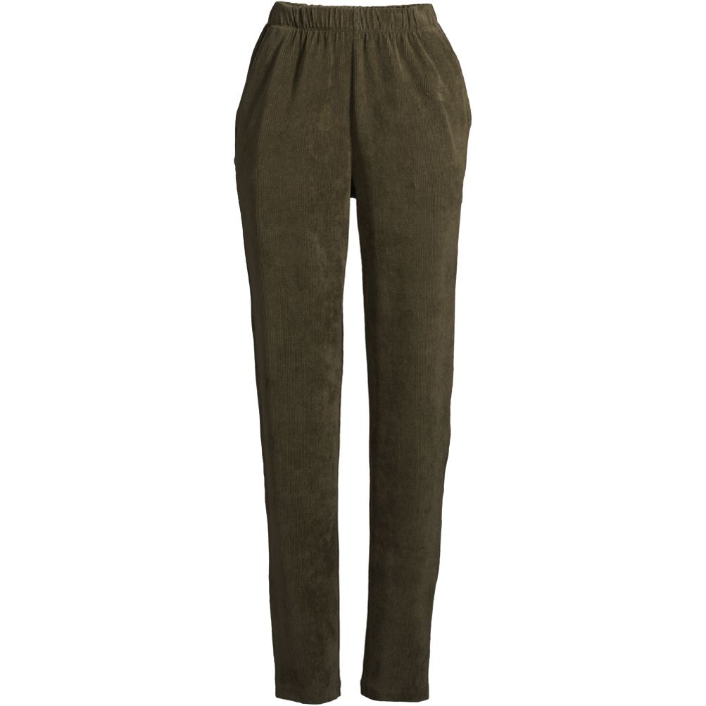 Lands' End Women's L 14-16 Sport Knit Pants Elastic Waist Green Shipped  Promptly