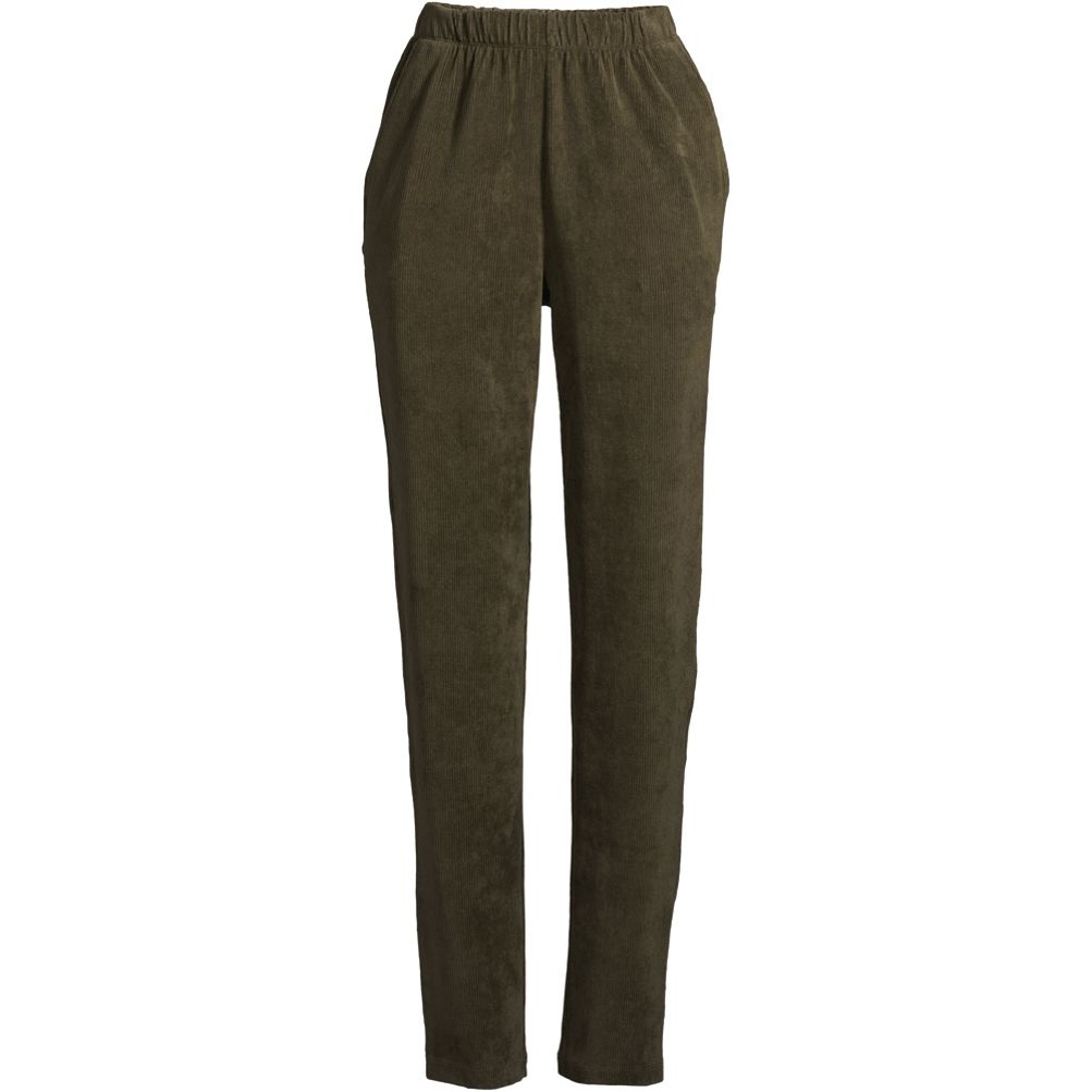 Women's Sport Knit High Rise Corduroy Elastic Waist Pants