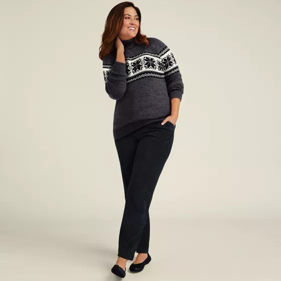 Women's Plus Size Sport Knit High Rise Corduroy Pants - primary