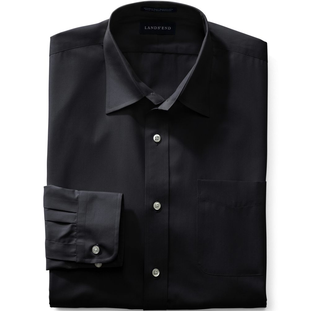 School Uniform Men's Long Sleeve Straight Collar Broadcloth Dress Shirt |  Lands' End