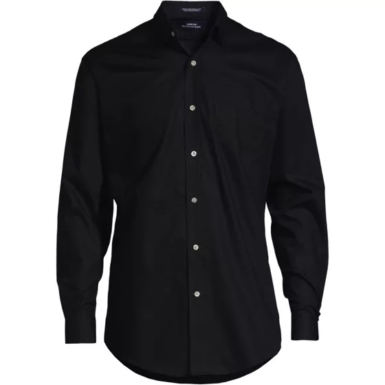 Men's Big Long Sleeve Straight Collar Broadcloth Dress Shirt - primary
