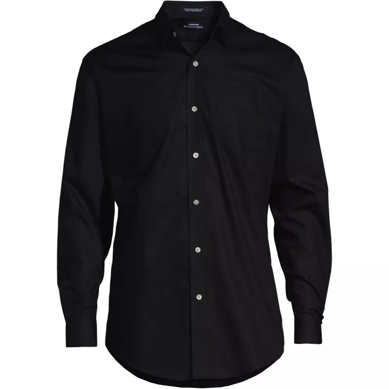 School Uniform Men's Big and Tall Long Sleeve Straight Collar Broadcloth Dress Shirt, Front